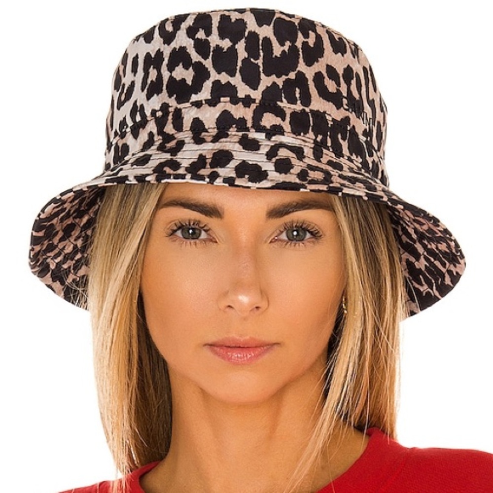 Ganni Leopard Print Bucket Hat